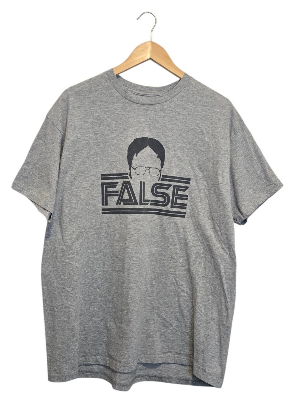 The Office Gray Graphic 'FALSE' Crewneck T-Shirt